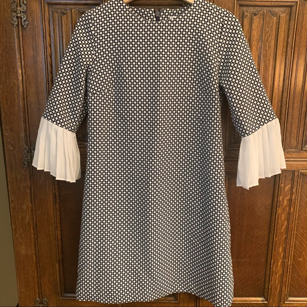 New York & Company shift dress with pleated sleeves